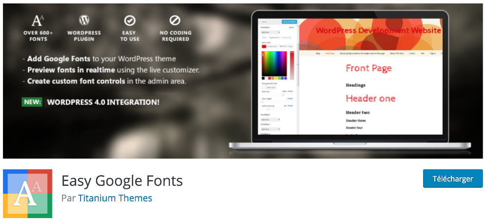 Plugin inutiles pour Divi : Easy Google Font