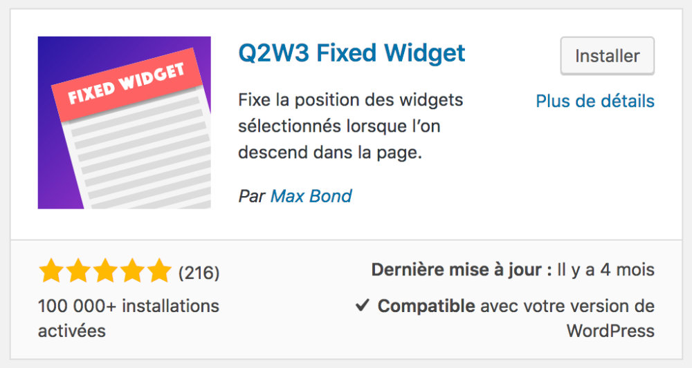 Q2W3 Fixed Widget