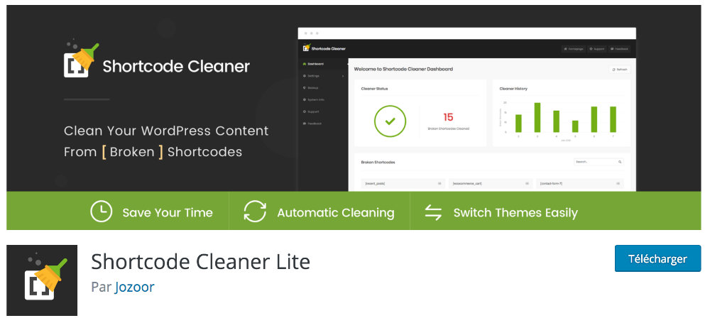 plugin shortcode cleaner lite