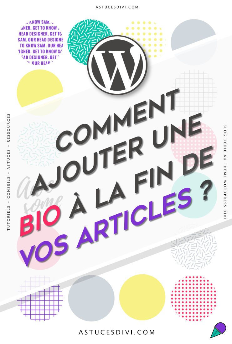 Comment ajouter une bio à la fin de vos articles WordPress / Divi ?