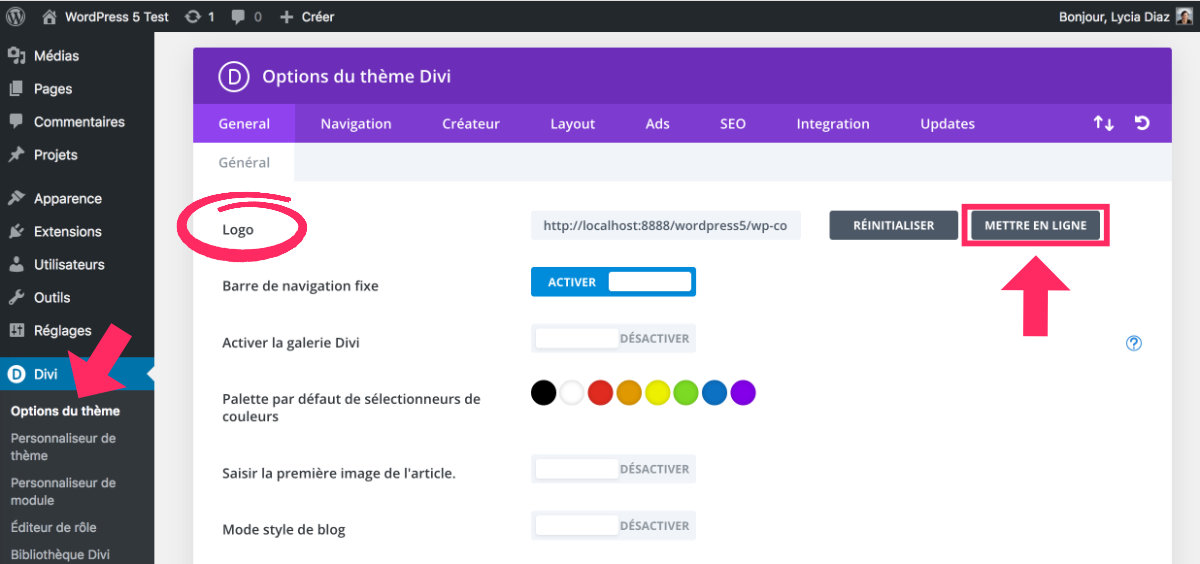 Insertar su logotipo en el menú principal de Divi