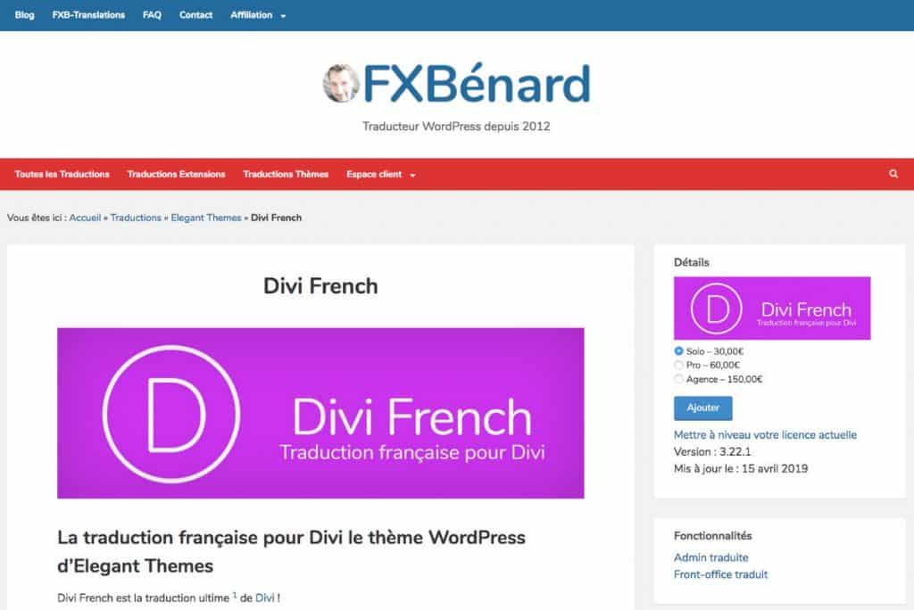 Divi French - Divi en français