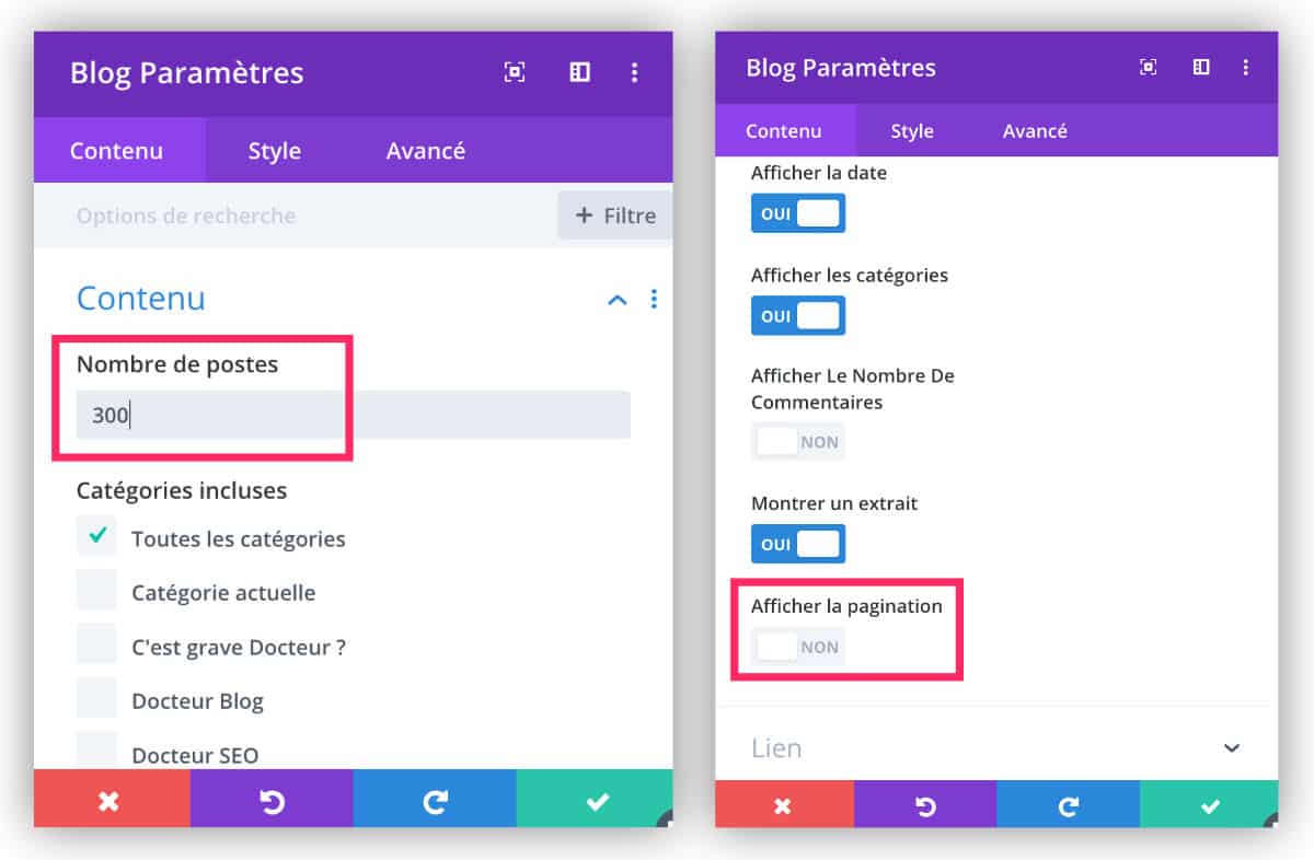 Module Blog de Divi : évitez la pagination