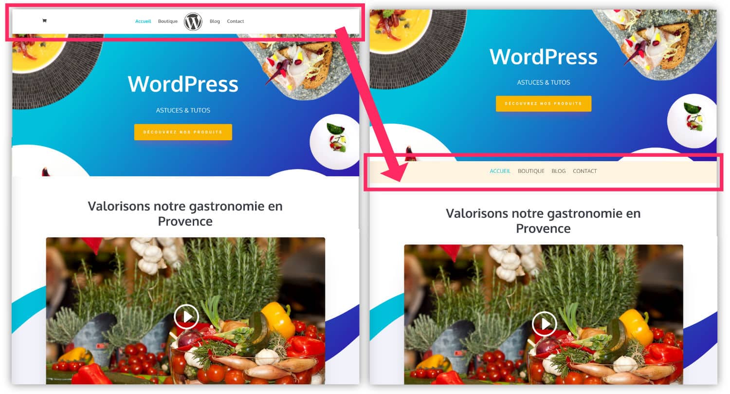 Remplacer le menu classique de Divi par module Menu Plein Ecran 