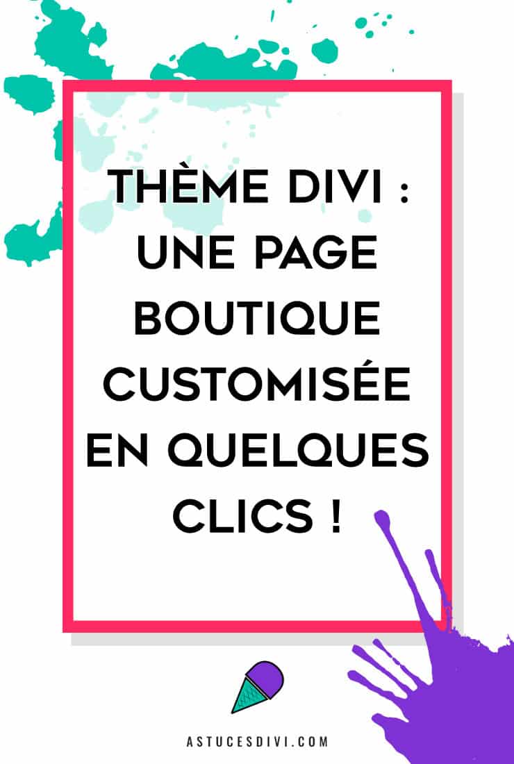 page boutique personnalisée avec Divi