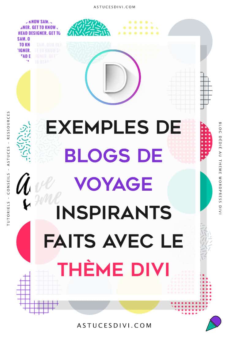 Blog de voyage faits avec Divi