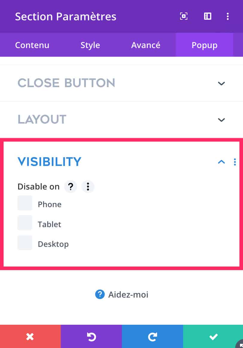 Popup Visibility