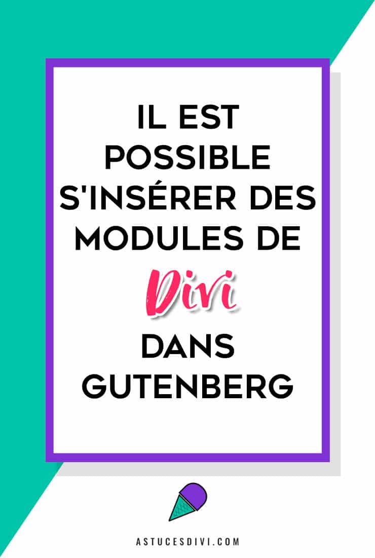 Modules de Divi dans Gutenberg