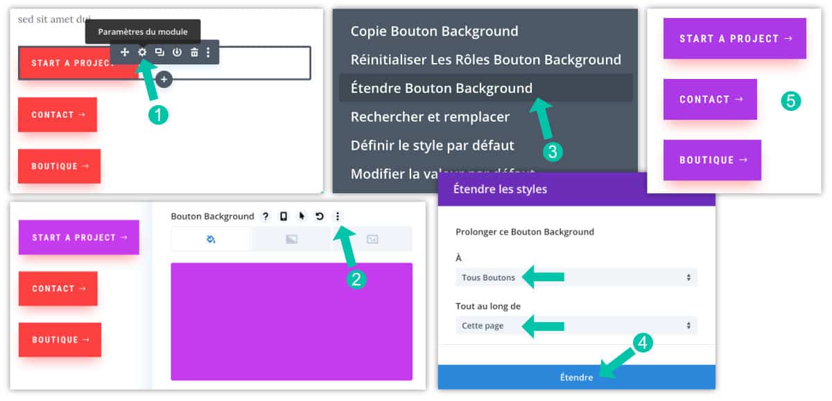 Étendre les style dans le Visual Builder