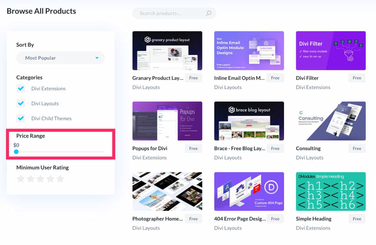 Divi Marketplace Gratis