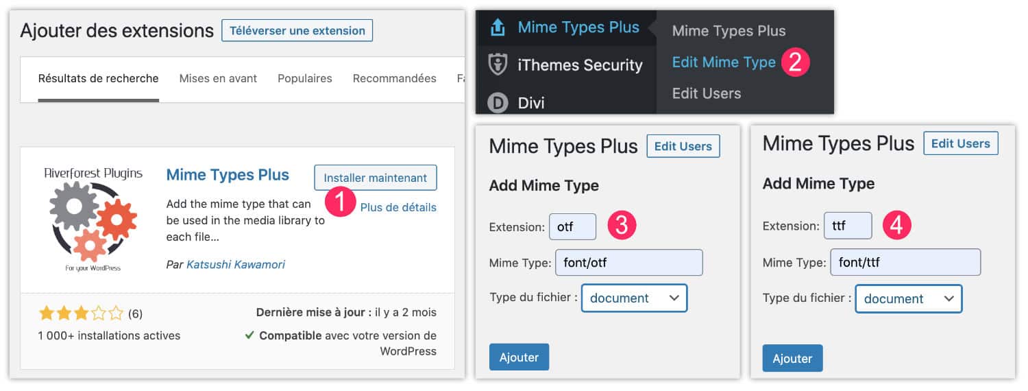 Permitir Ttf Otf WordPress