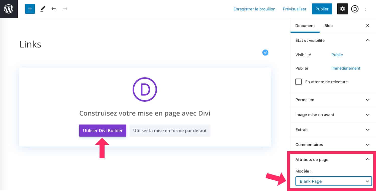 Page de liens Instagram avec Divi