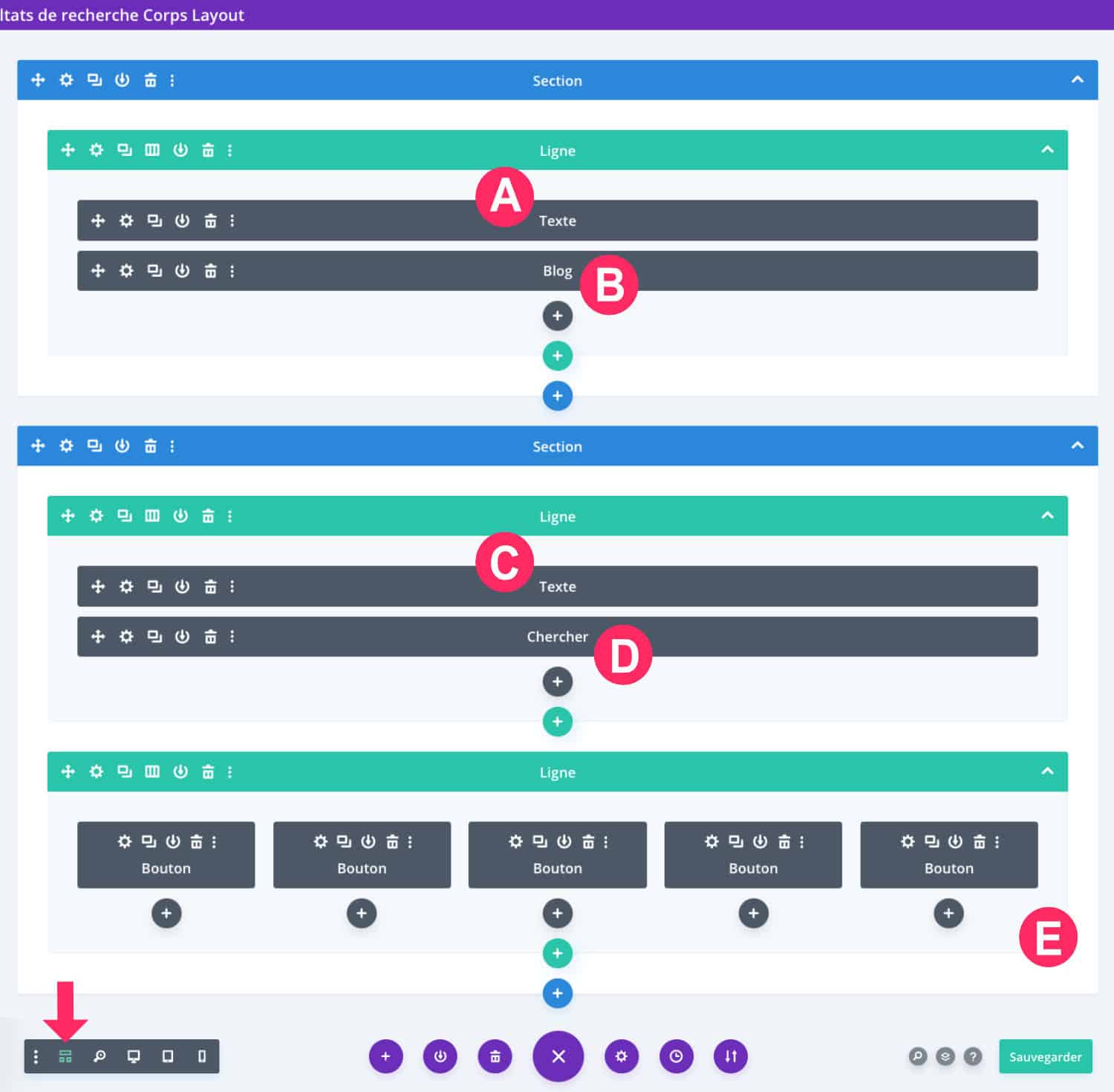 Layout Page de Recherche en version Grille