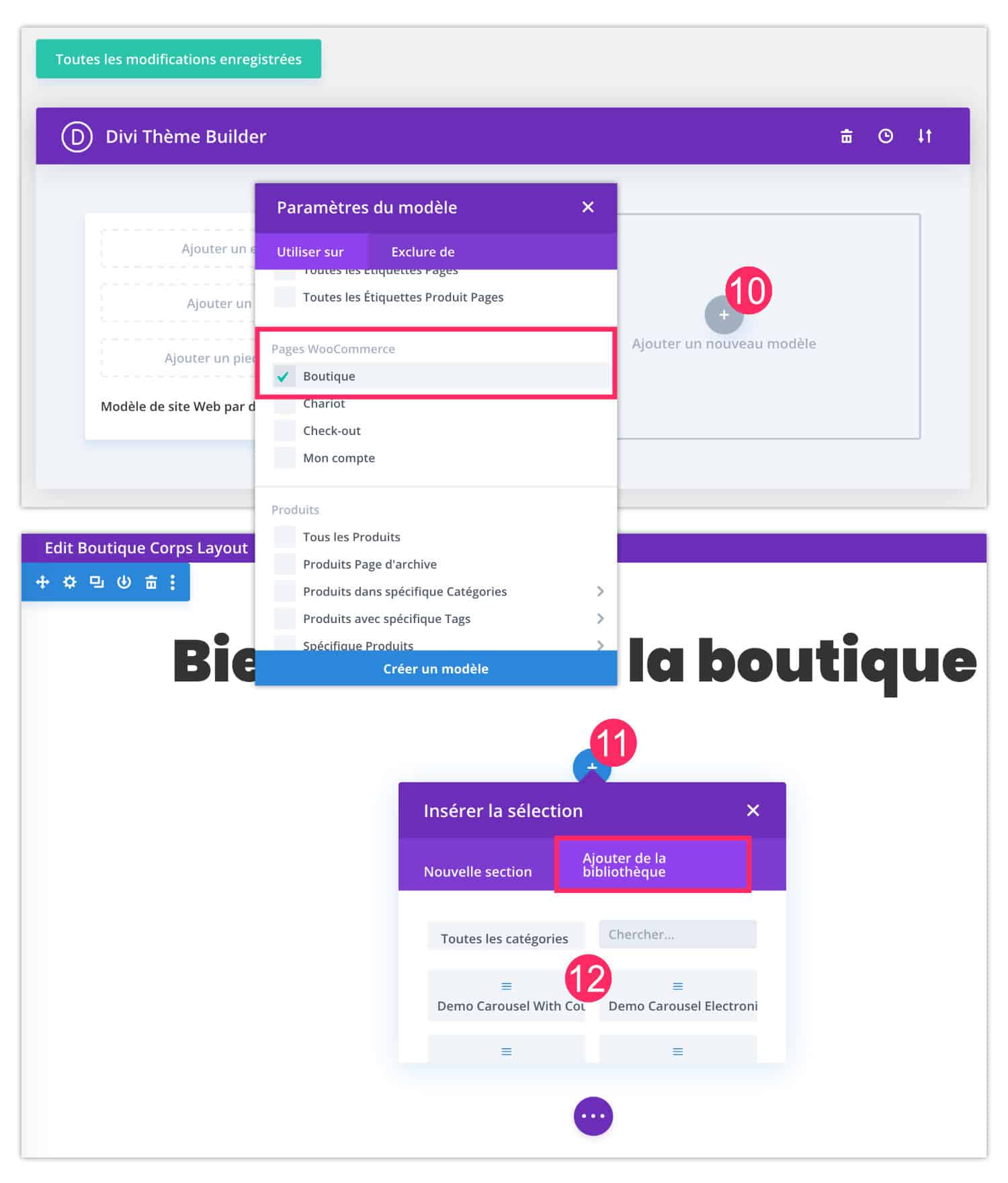 Página de la tienda con Divi Theme Builder