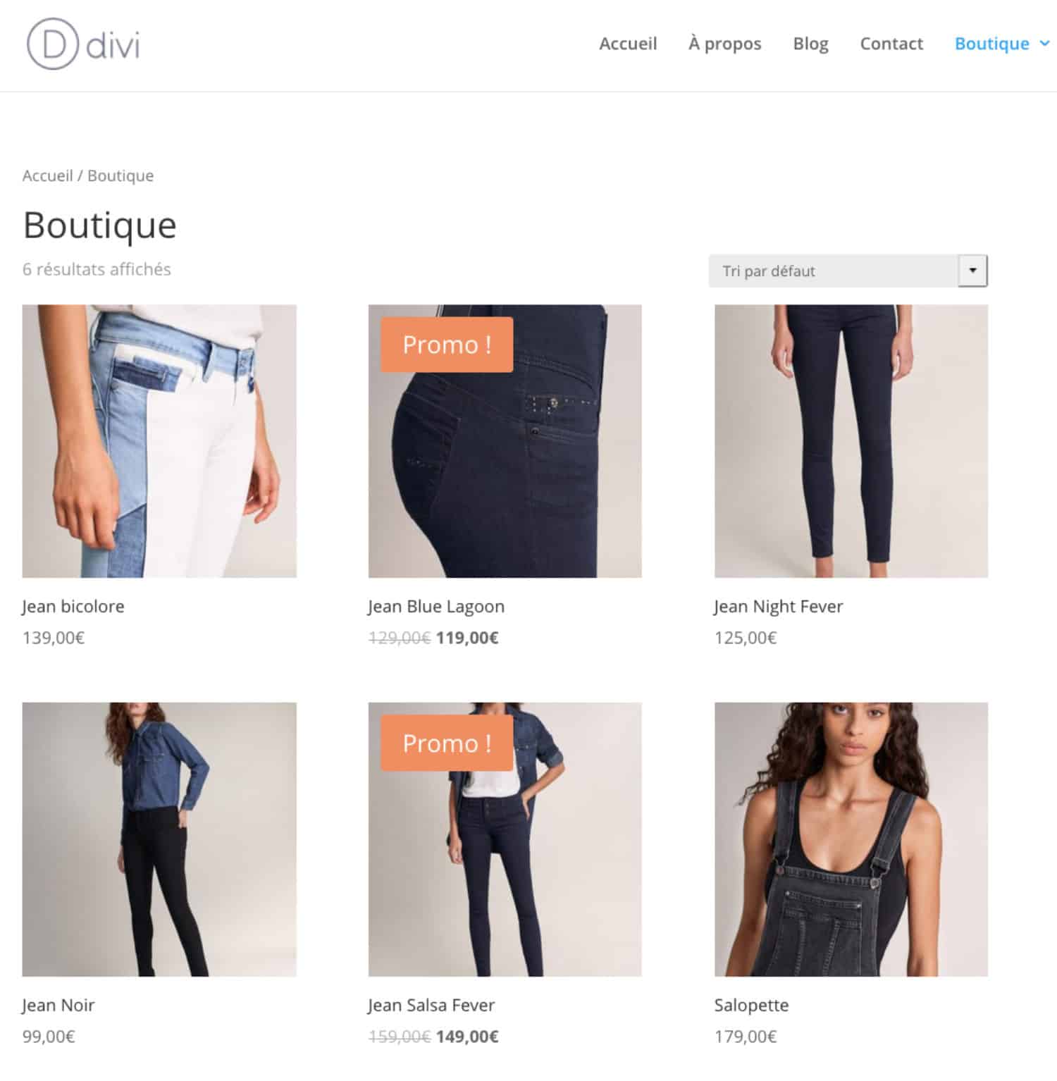 Boutique WooCommerce Basique