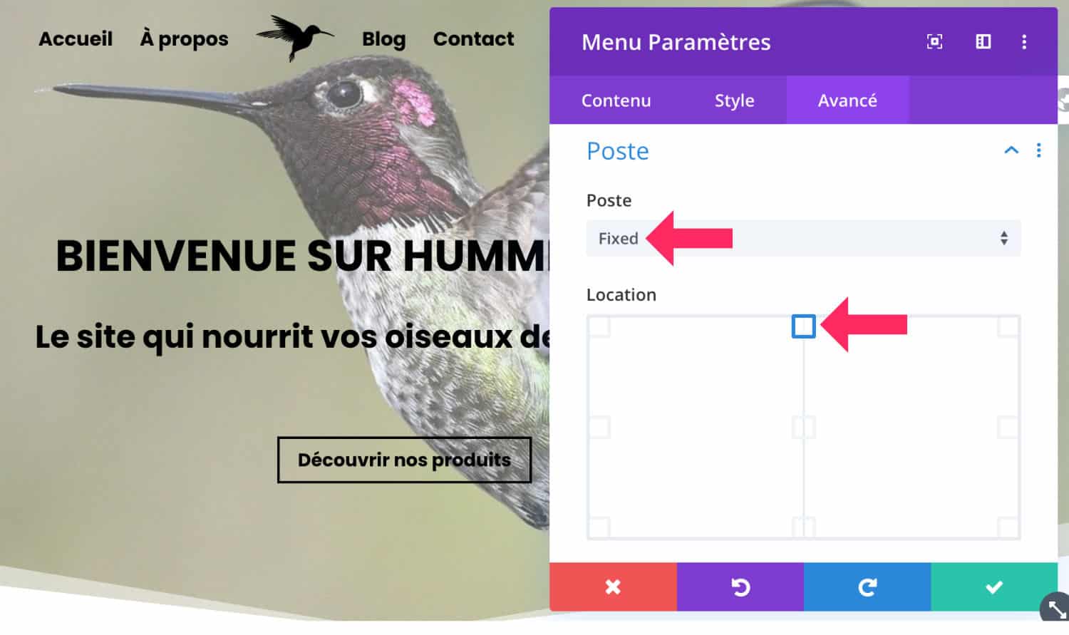 Fixer le menu en haut de l'écran