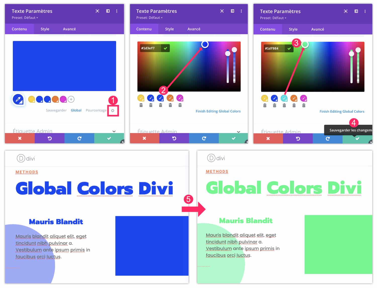 cambiar un color global Divi