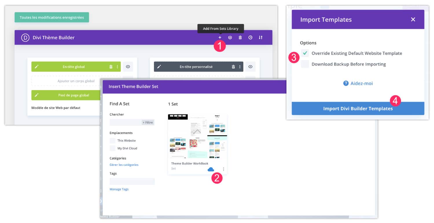 Importer un pack de modèle de thème depuis le cloud