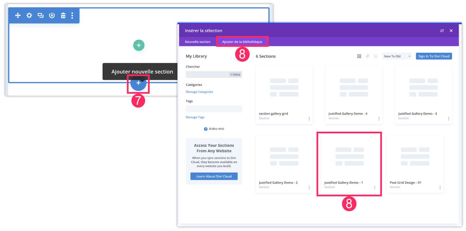 Importer les modèles dans la mise en page