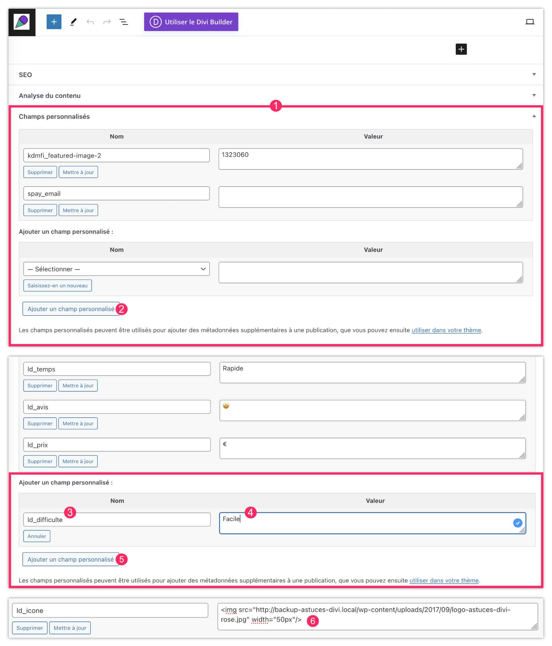 add custom fields