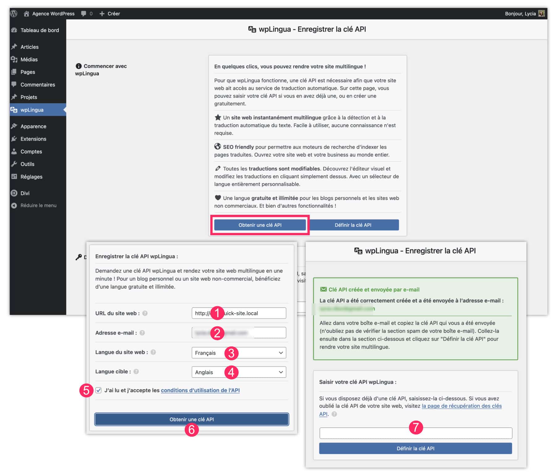 2 obtenir une cle api